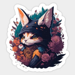 Orange Cat In The garden Sticker